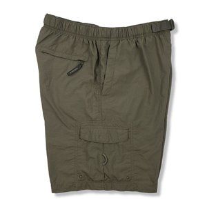 Mens Columbia Packable Nylon Hiking Fishing Swim Shorts Size M Olive Green